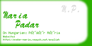 maria padar business card